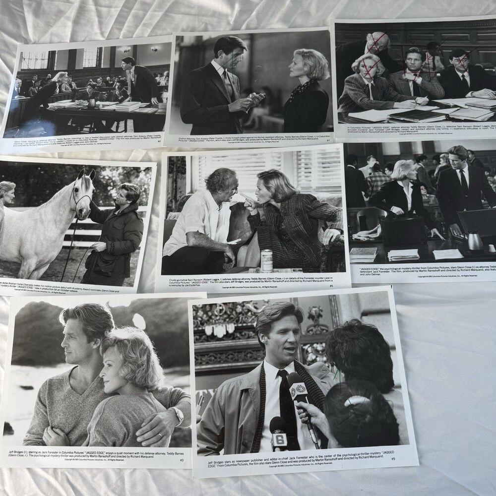 1985 Press Photos Lot Of 8 Jagged Edge Glenn Close Jeff Bridges Columbia Picture
